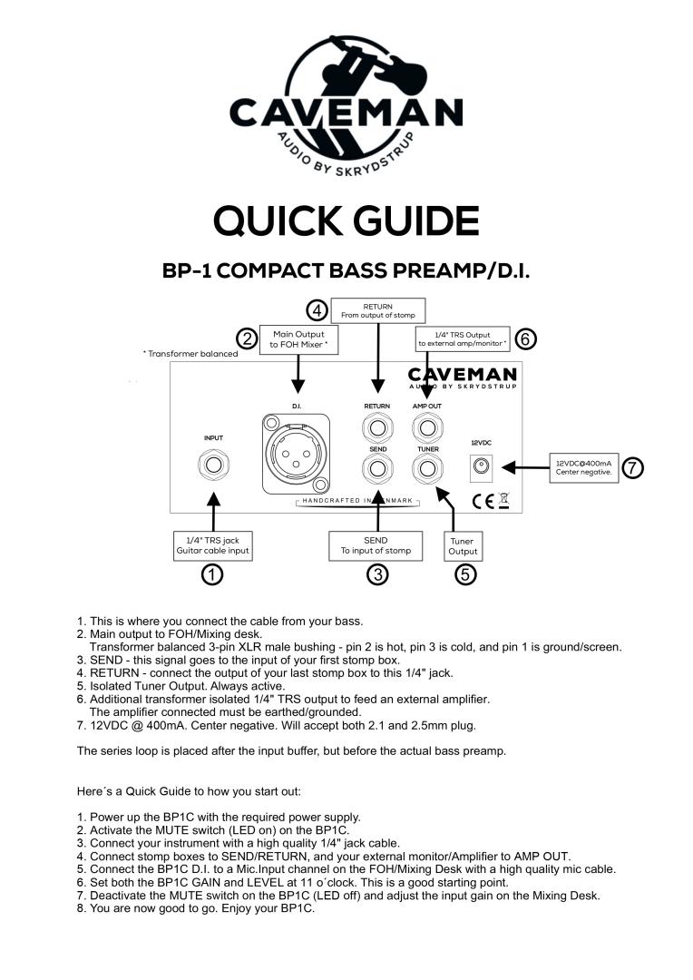 Caveman Audio BP1 Compact Preamp