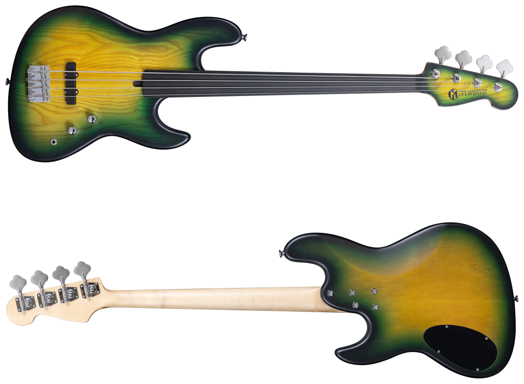 Maruszczyk Instruments Elwood 4p Dragon Burst Fretless 32"