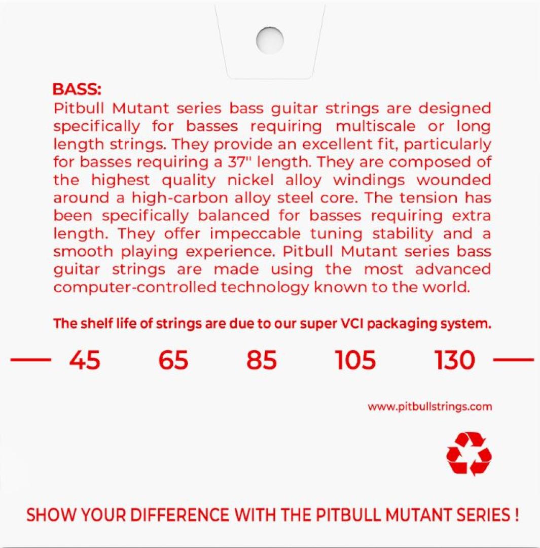Pitbull Strings Mutant Series 5 String 45-130 Extra Long Bass Guitar Strings