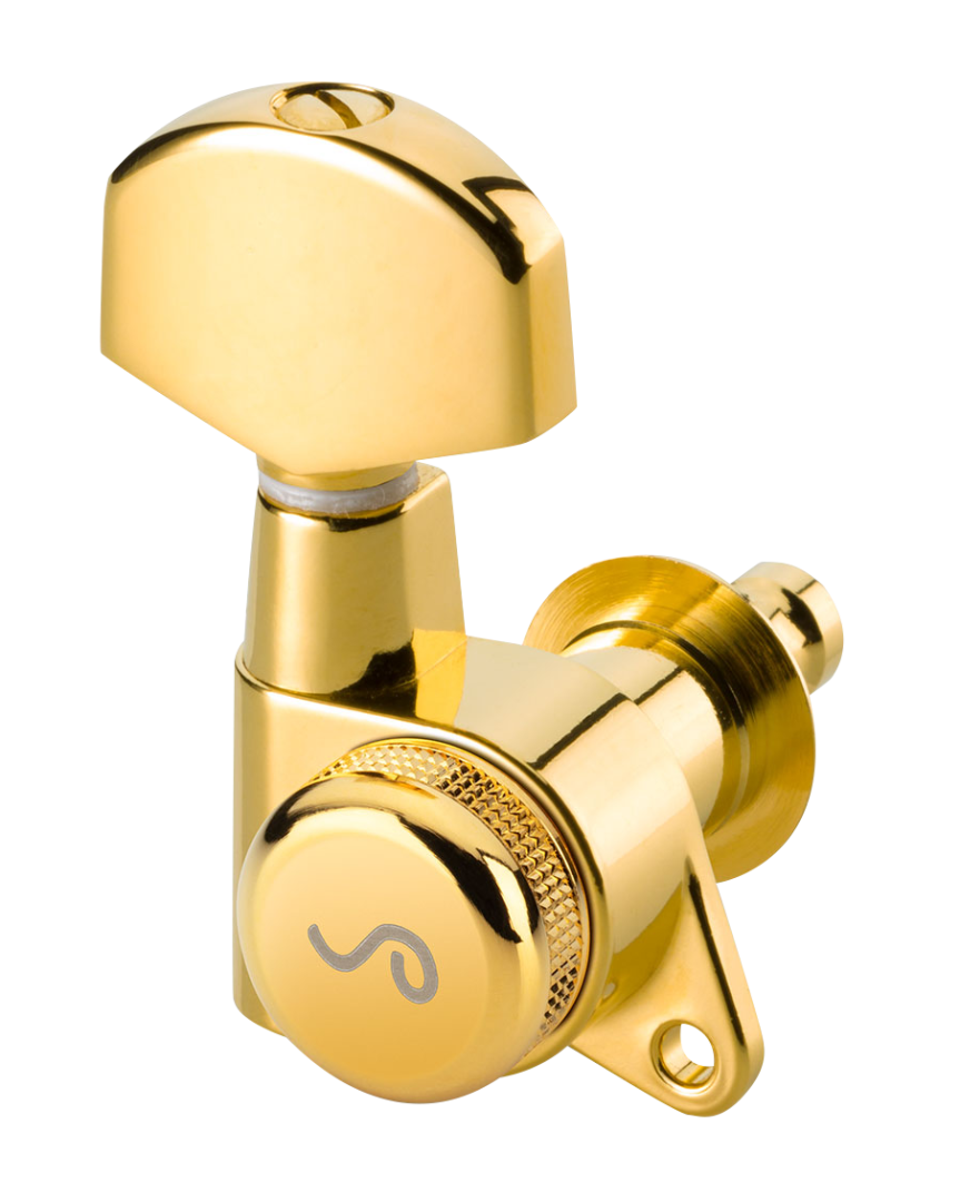 Schaller M6 135, Gold, 3 + 3 Set, Locking 19,5mm, Large Metal