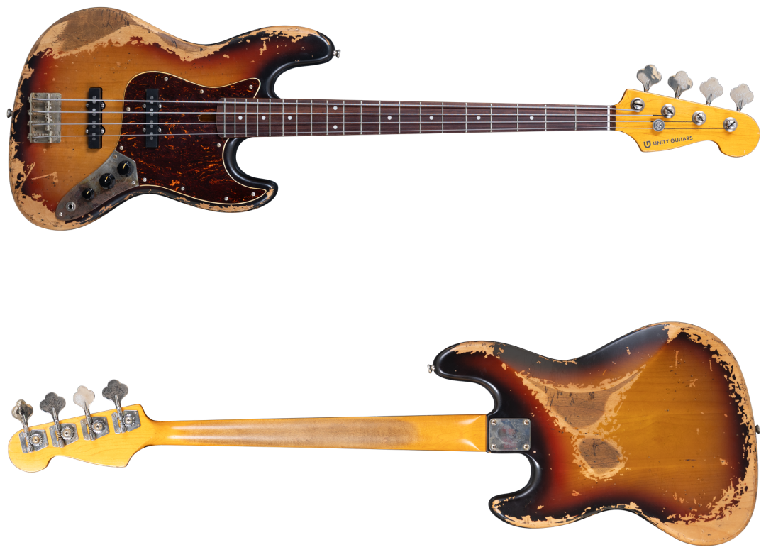 Unity Guitars Jazz Bass Vintage Sunburst Relic