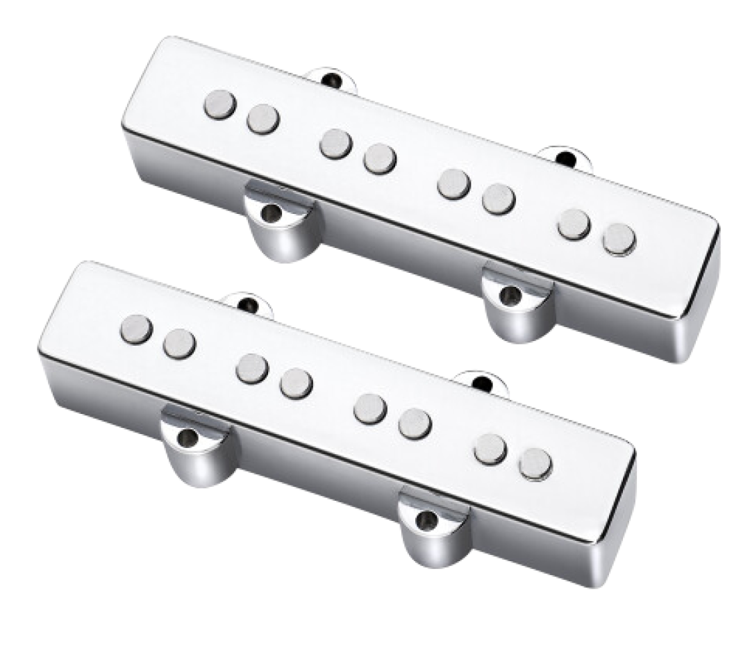 MEC 4-Saiter J/J-Style Bass Pickup Set, Metal Cover Chrom