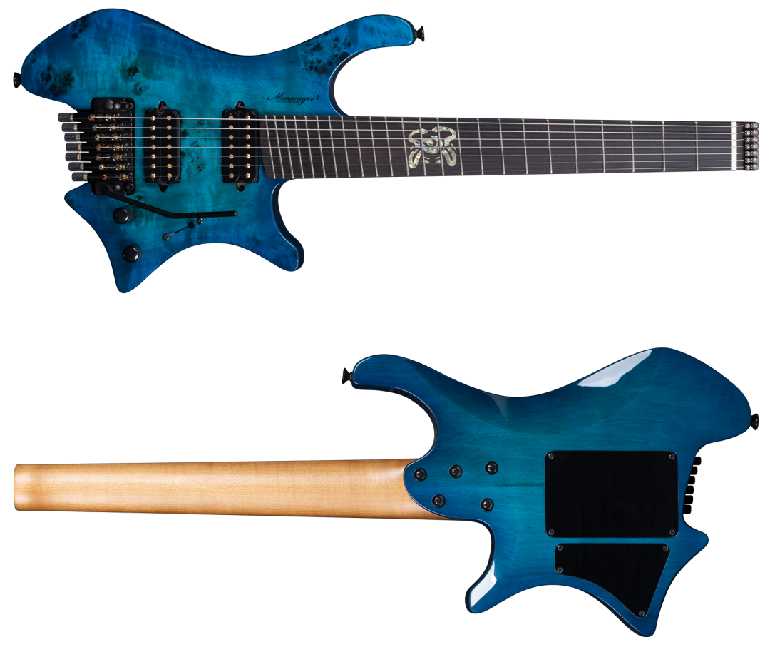 Mensinger Medusa 7 String 2 Tone Turquoise Blue Multiscale