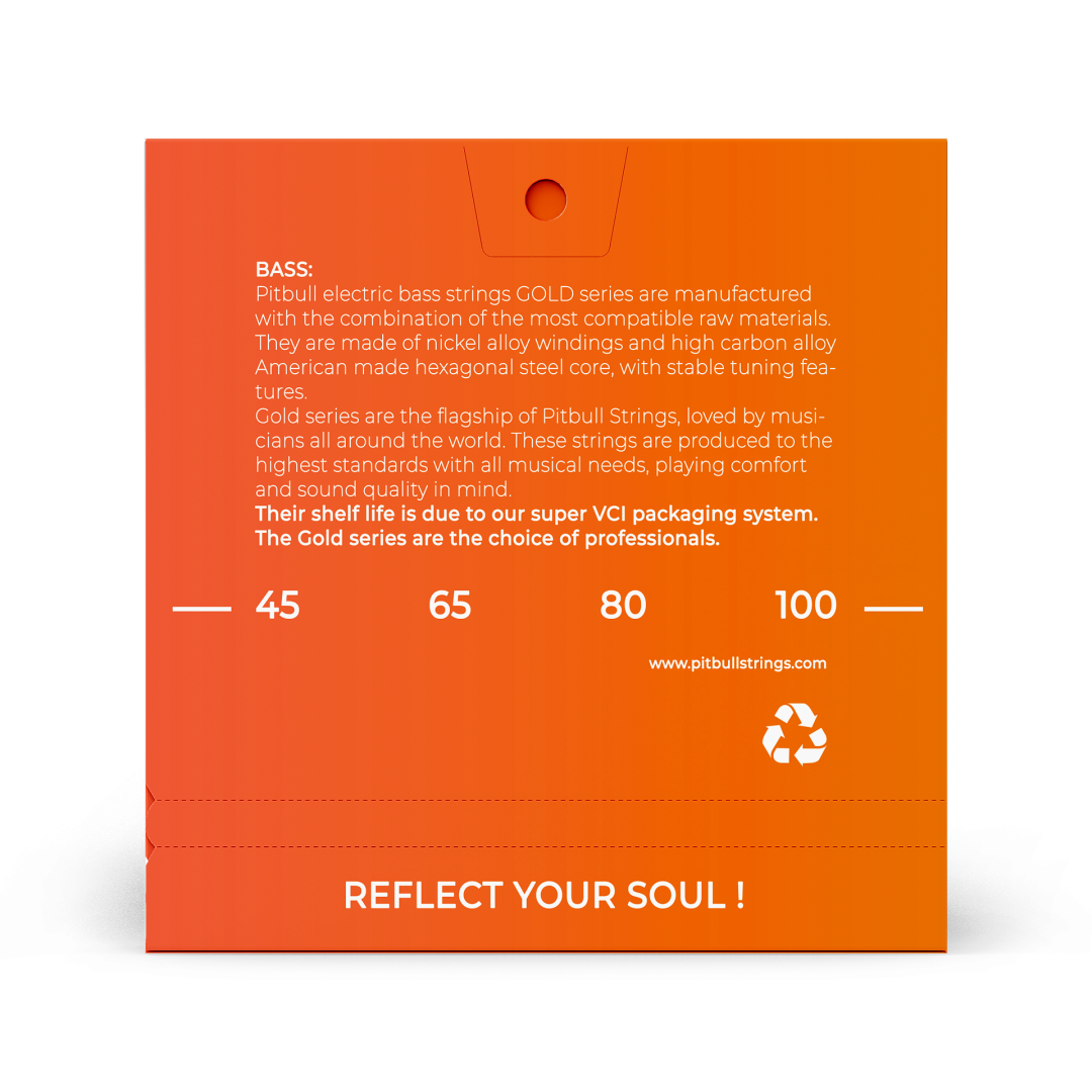 Pitbull Strings Gold Series 4 Saiter 45-100 Bass Saiten