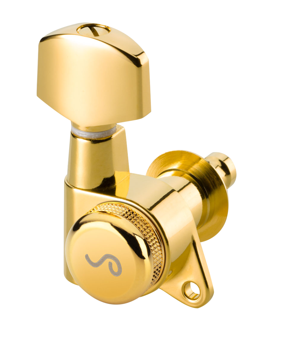 Schaller M6 135, Gold, 6-links Set, Locking 19,5mm + 21mm (staggered), Small Metal